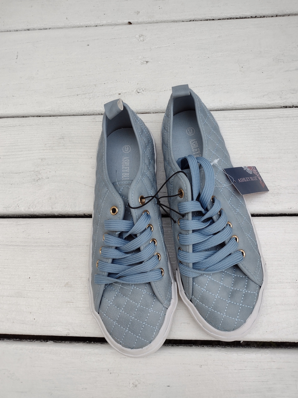 Ashley Blue Quilted Light Blue Women's Sneakers